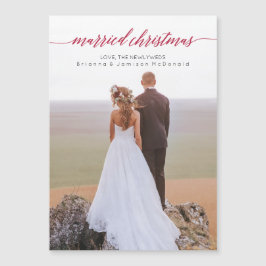 Verheiratetes Weihnachts-Neuvermähltes Foto Magnet