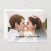 Verheiratetes Weihnachts-Neuvermähltes Foto | Schw Feiertagspostkarte (Vorne/Hinten)