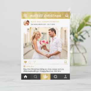 Verheiratetes Weihnachts-Newlyweds Instagram Frame Feiertagskarte
