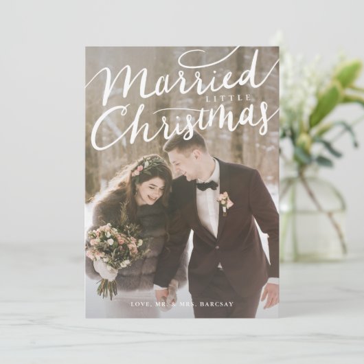 Verheiratetes Weihnachtsfest-Foto Feiertagskarte (Stehend Vorderseite)