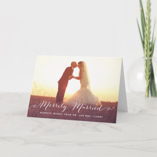 Verheiratetes Weihnachtsfest Foto Urlaub Feiertagskarte (Vorderseite)