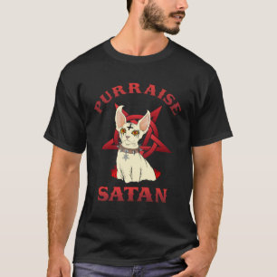 Verherrliche Satan Pentagramm Black Metal Sphynx K T-Shirt