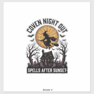Verhexte Coven-Shirt Vintage-Hexenhaus Halloween Aufkleber