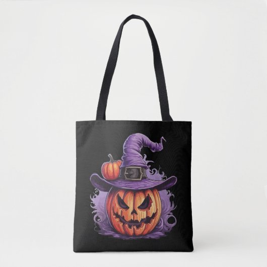 Verhexter Kürbis-Hexenmeister Tasche (Vorderseite)