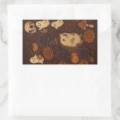 verhexter Wald Igel Halloween Rechteckiger Aufkleber (Tasche)