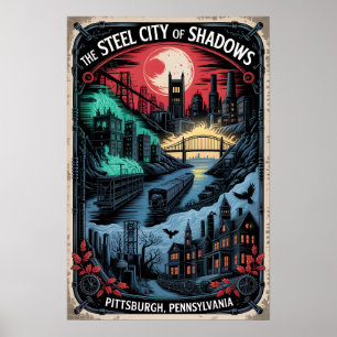 Verhextes Pittsburgh, PA Steel City der Schatten Poster