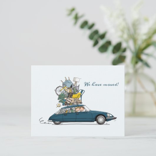 Verhuiskaart Citroen Snoek blauw Postkarte (Stehend Vorderseite)