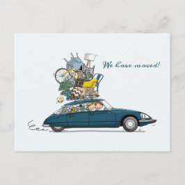 Verhuiskaart Citroen Snoek blauw Postkarte