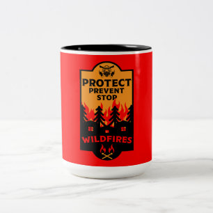 Verhütung von Waldbränden Zweifarbige Tasse