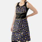 Veri Peri Lila Black Leopard-Druck mit Namen Schürze (InSitu)