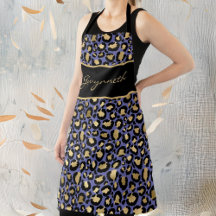 Veri Peri Lila Black Leopard-Druck mit Namen