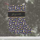 Veri Peri Purple Black Leopard Print with Name Kleiner Weihnachtsstrumpf