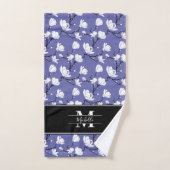Veri Periwinkle Blue Mit Monogramm Magnolia Blume Badhandtuch Set (Handtuch)