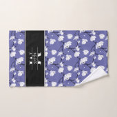 Veri Periwinkle Blue Mit Monogramm Magnolia Blume Badhandtuch Set (Handtuch)