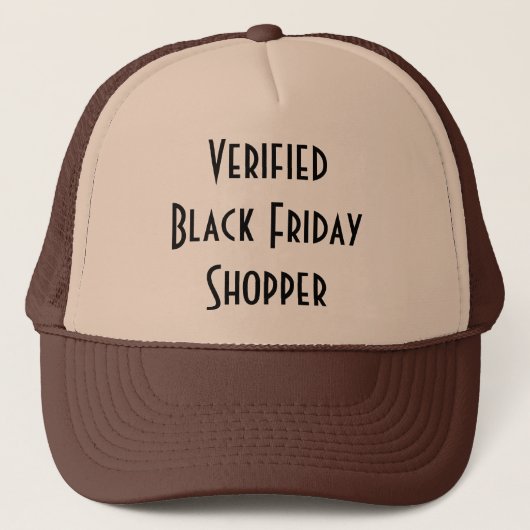 Verified Black Friday Shopper, hat Truckerkappe (Vorderseite)