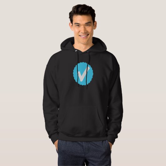 Verified Checkmark Blue Circle With Check Hoodie (Vorne ganz)