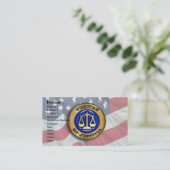 Veritas et Justitia in der US FLag Visitenkarte (Stehend Vorderseite)