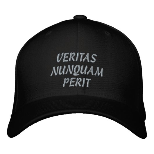 VERITAS NUNQUAM PERIT ( TRUTH NERVER DIES ) BESTICKTE BASEBALLKAPPE (Vorderseite)