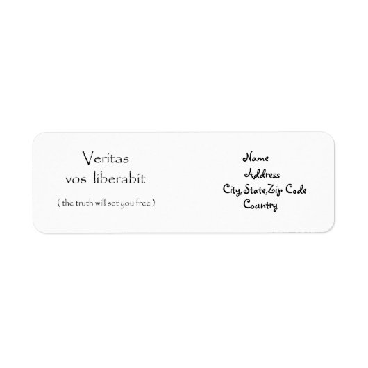 Veritas vos liberabit-address-Label (Vorne)