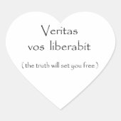 Veritas vos liberabit Herz-Aufkleber (Vorderseite)