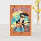 Verjaardagskaart 50ties rock & roll karte (Gelbe Blume)