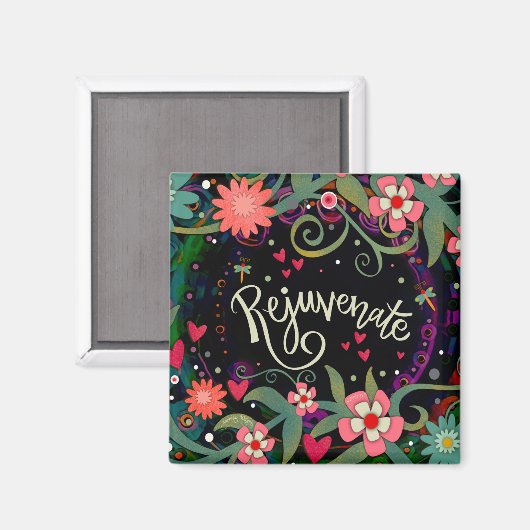 Verjüngen Spaß und Blumen Moderne Inspiritivität Magnet (Vorderseite/Rückseite)