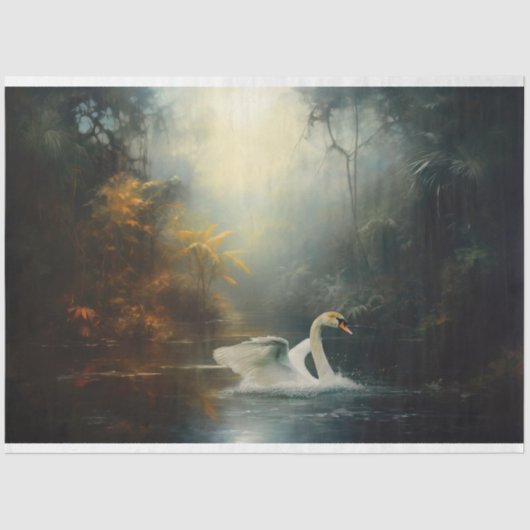 Verjüngung eines Schwangs im Wasserfall Seidenpapier (Vorderseite)