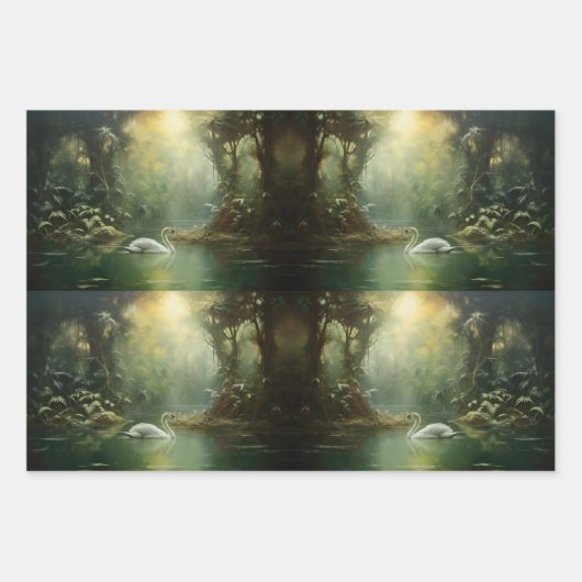 Verjüngung von zwei Schwänzen im Wasser-Dekoupage- Geschenkpapier Set (Vorderseite 3)