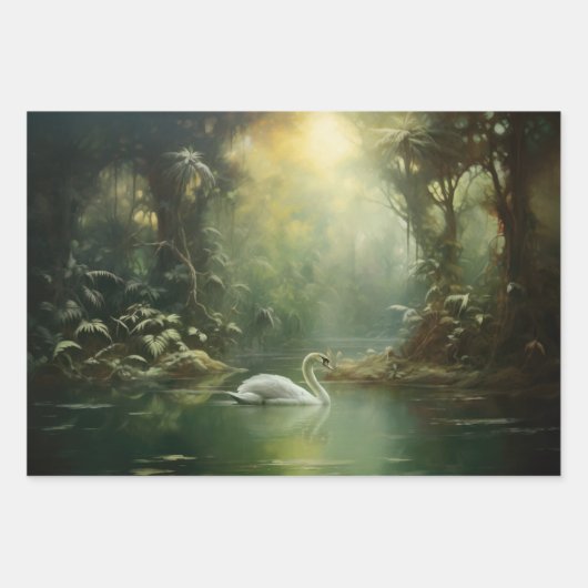 Verjüngung von zwei Schwänzen im Wasser-Dekoupage- Geschenkpapier Set (Vorderseite 2)