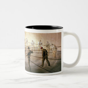 Verkabeln Sie das Überschreiten aus einem der Zweifarbige Tasse