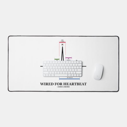 verkabelt für Heartbeat ECG/EKG Sinus Rhythmus Schreibtischunterlage (Tastatur & Maus)