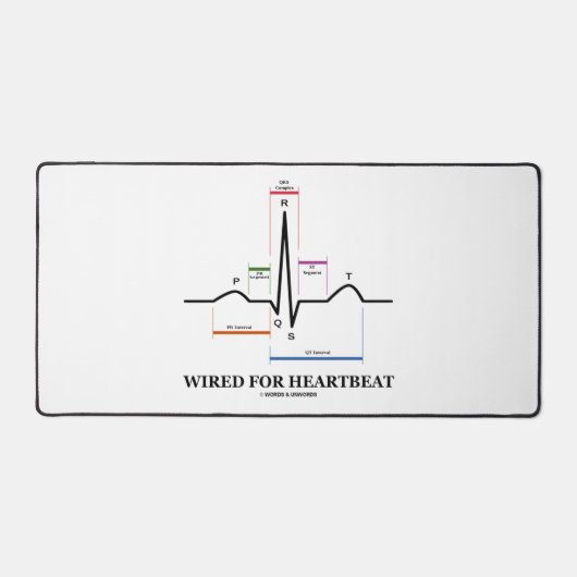 verkabelt für Heartbeat ECG/EKG Sinus Rhythmus Schreibtischunterlage (Vorderseite)