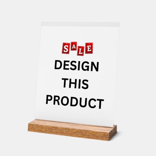 VERKAUF! Acrylzeichen 8" x 10" - mit Holzständer Acrylschild (Winkel)