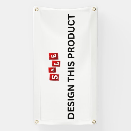 VERKAUF! Banner - 1.6'x3' - Außenbanner mit Metall (Vertikal)