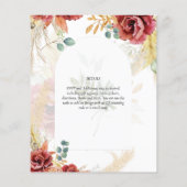 VERKAUF! Boho Burgundy Gold Floral Country Stallfa Flyer (Hinten)