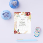 VERKAUF! Boho Burgundy Gold Floral Country Stallfa Flyer (Einzeln)