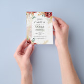 VERKAUF! Boho Burgundy Gold Floral Country Stallfa Flyer (Gruppe)