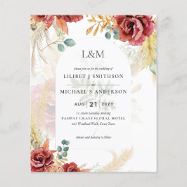 VERKAUF! Boho Burgundy Gold Floral Country Stallfa Flyer