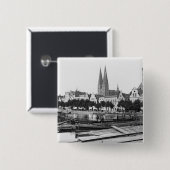 Verkauf des Holzes auf dem Fluss Trave, Lübeck, Button (Vorne & Hinten)