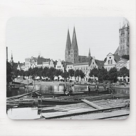 Verkauf des Holzes auf dem Fluss Trave, Lübeck, Mousepad (Vorne)