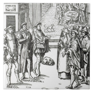 Verkauf durch Stadtausrufer, nach einem Fliese