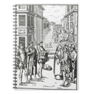 Verkauf durch Stadtausrufer, nach einem Notizblock