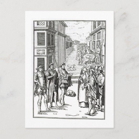 Verkauf durch Stadtausrufer, nach einem Postkarte (Vorderseite)