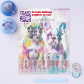 Verkauf französischer Welpen Design Flyer (Einzeln)