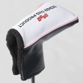 VERKAUF! Golf Putter Head Cover - Baby Pink Trimm Golf Headcover (3/4 Vorderseite)