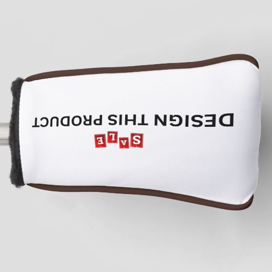 VERKAUF! Golf Putter Head Cover - Braun Trimm - Cu Golf Headcover (Vorderseite)