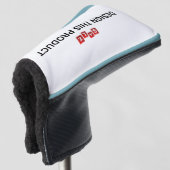 VERKAUF! Golf Putter Head Cover - Light Blue Trial Headcover (3/4 Vorderseite)