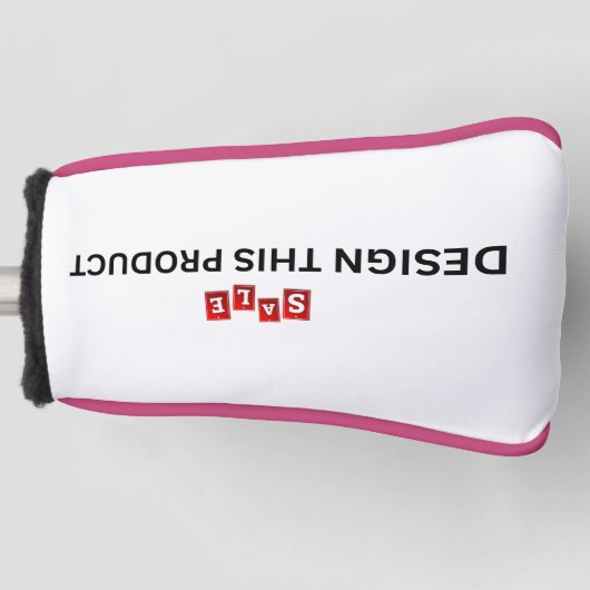 VERKAUF! Golf Putter Head Cover - Rosa Trimm - Cus Golf Headcover (Vorderseite)