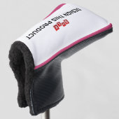 VERKAUF! Golf Putter Head Cover - Rosa Trimm - Cus Headcover (3/4 Vorderseite)