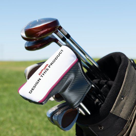 VERKAUF! Golf Putter Head Cover - Rosa Trimm - Cus Headcover (In Situ)